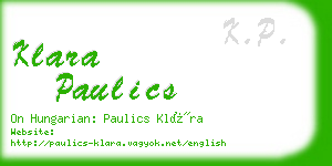 klara paulics business card